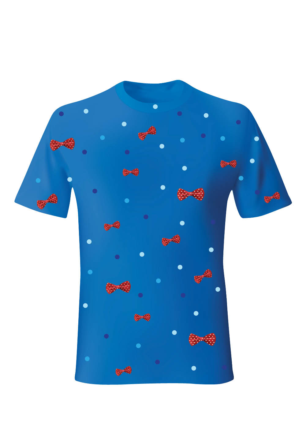 T-Shirt with Red bow tie pattern